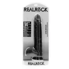 Dildo XXL Gerade mit Hodensack 35,5 cm - Schwarz