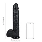 Dildo XXL Gerade mit Hodensack 35,5 cm - Schwarz