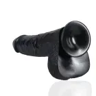Dildo XL Gerade mit Hodensack 33 cm - Schwarz