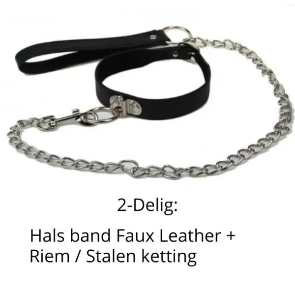 BDSM Halsband mit Stahlkette