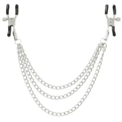 Pinch verstellbare Brustwarzenklammern mit Kette Pinch verstellbare Brustwarzenklammern mit Kette