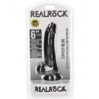 Realistischer gebogener Dildo mit Hodensack Schwarz 15,5 cm