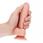 Realistischer gebogener Dildo mit Hodensack 15,5 cm