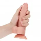 Realistischer gebogener Dildo mit Hodensack 18 cm